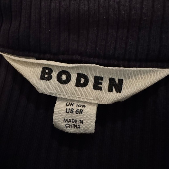 Boden Navy Ribbed Jersey Midi Shirt Dress Belted Collared Short Sleeve Sz 6 - Picture 4 of 13